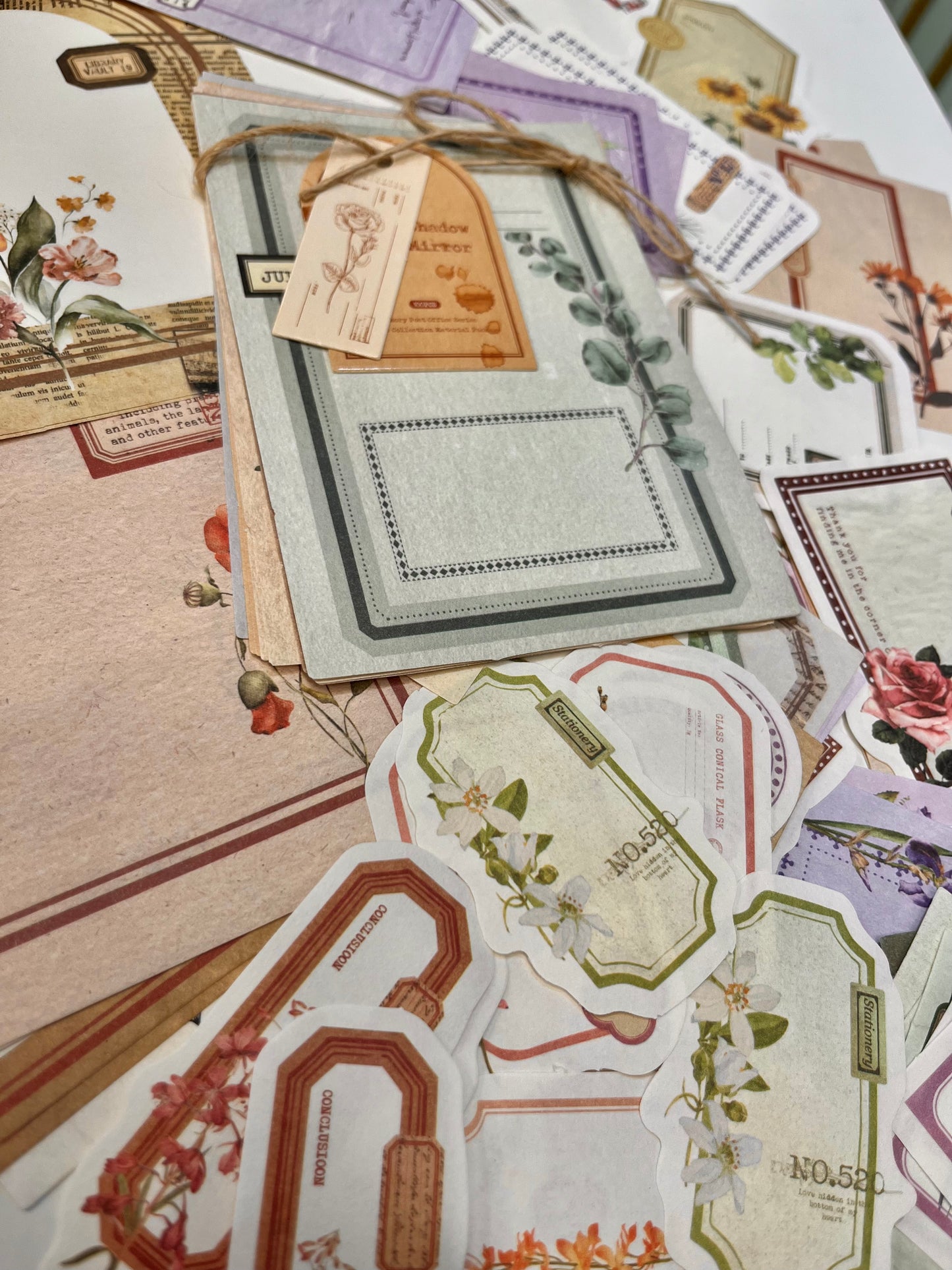 Set journal deco papel 100 piezas vintage (B)
