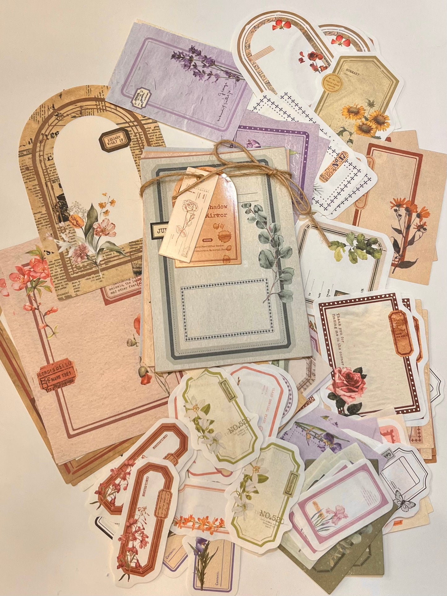 Set journal deco papel 100 piezas vintage (B)