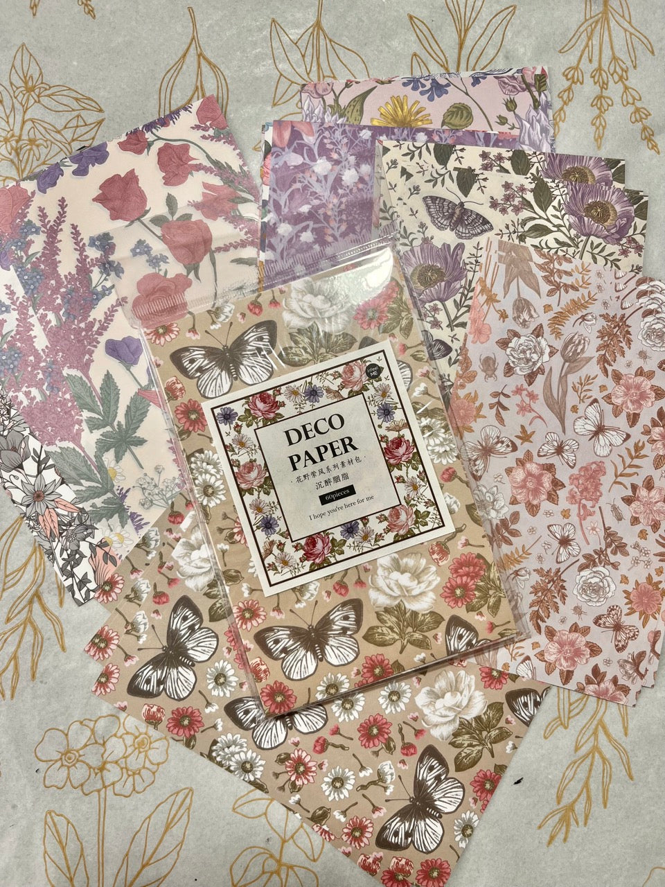 Set Deco Paper 60 piezas Retro primavera