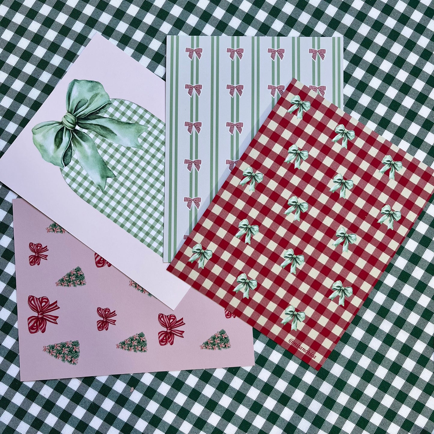 Set Fondos Adhesivos Lazos Navideños