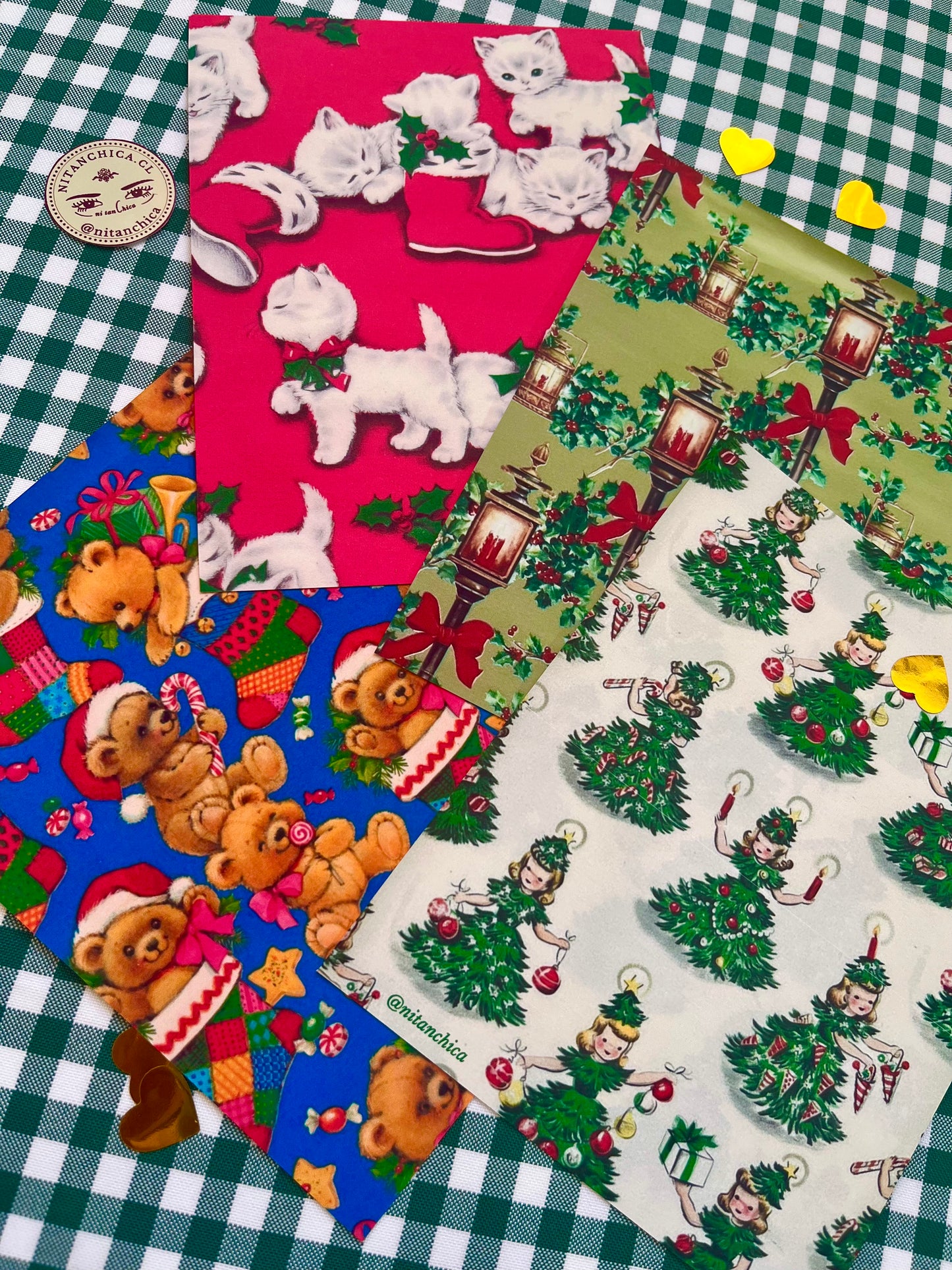 Set Fondos Adhesivos papel de regalo de Navidad