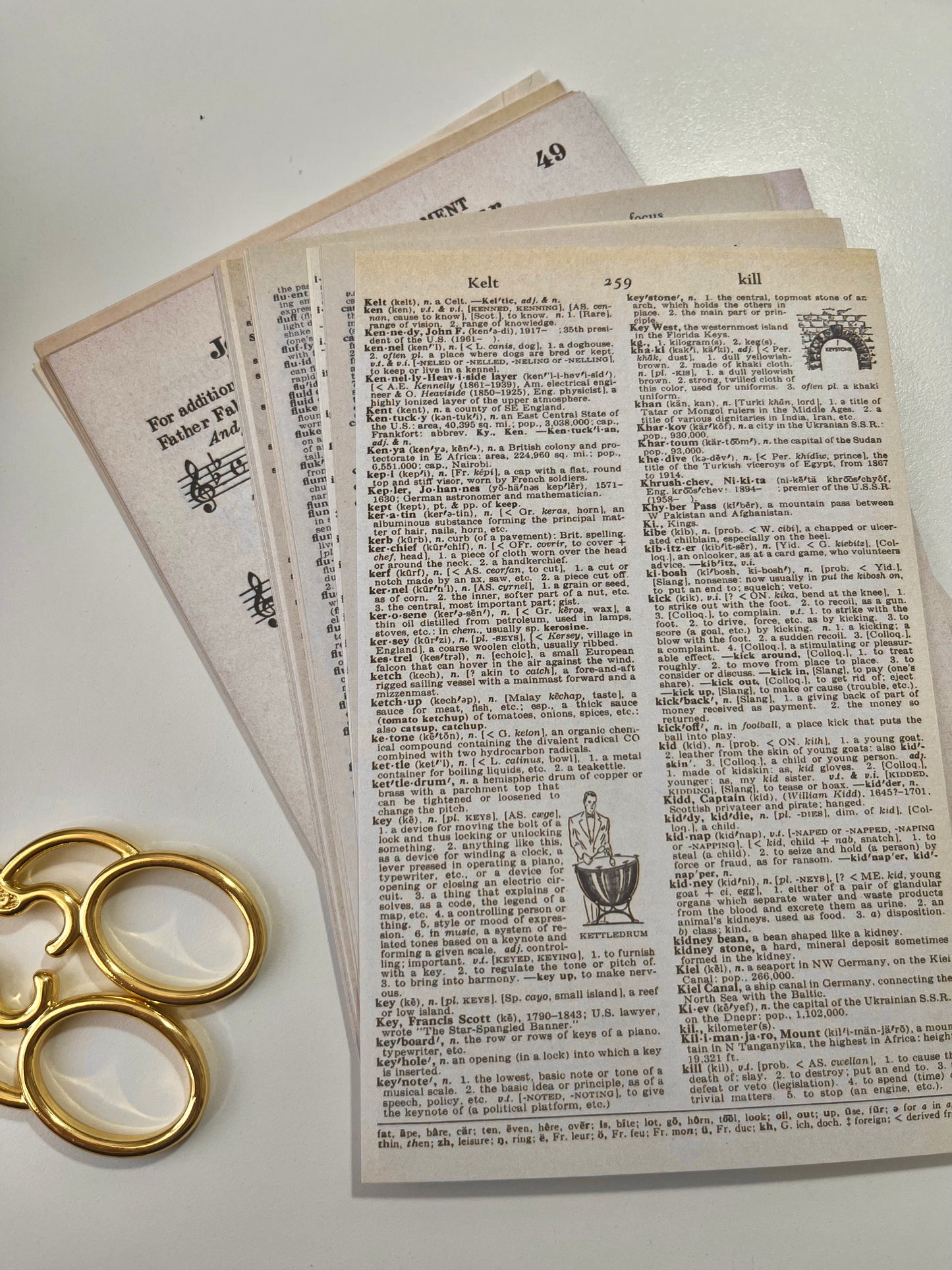 Set Papeles Vintage blanco