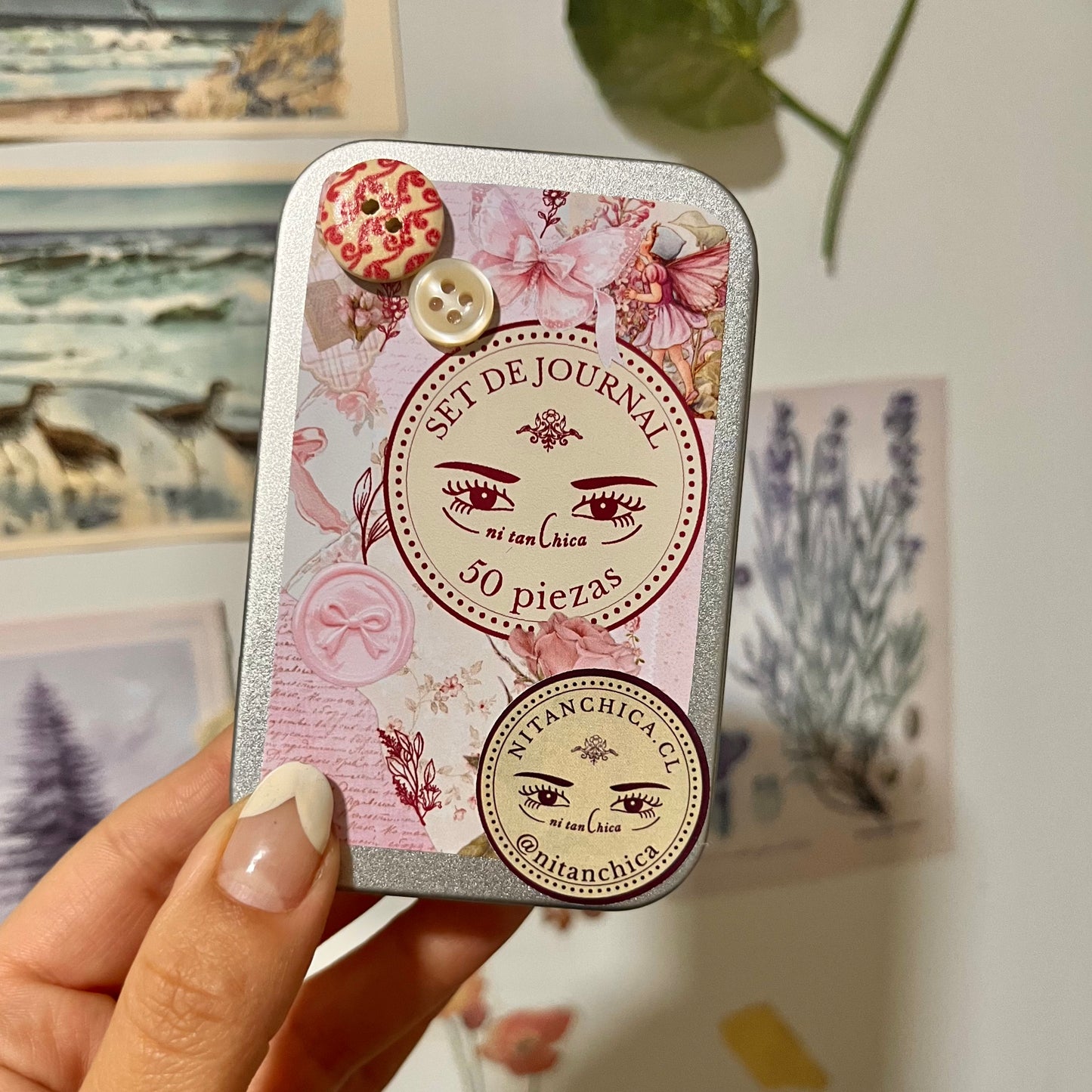 Mini cajita metálica 50 piezas de journal