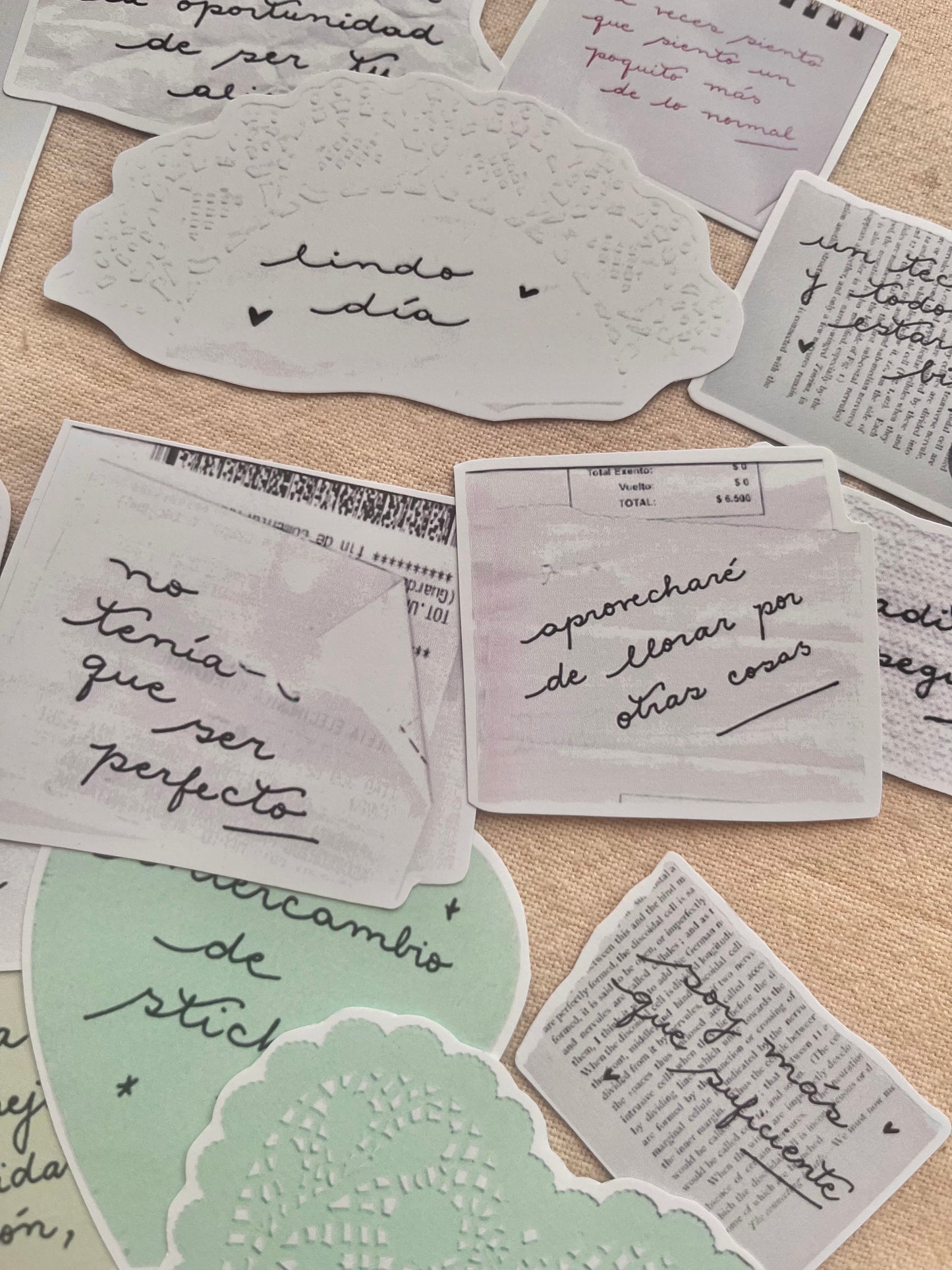 Set 20 stickers pensamientos fugaces