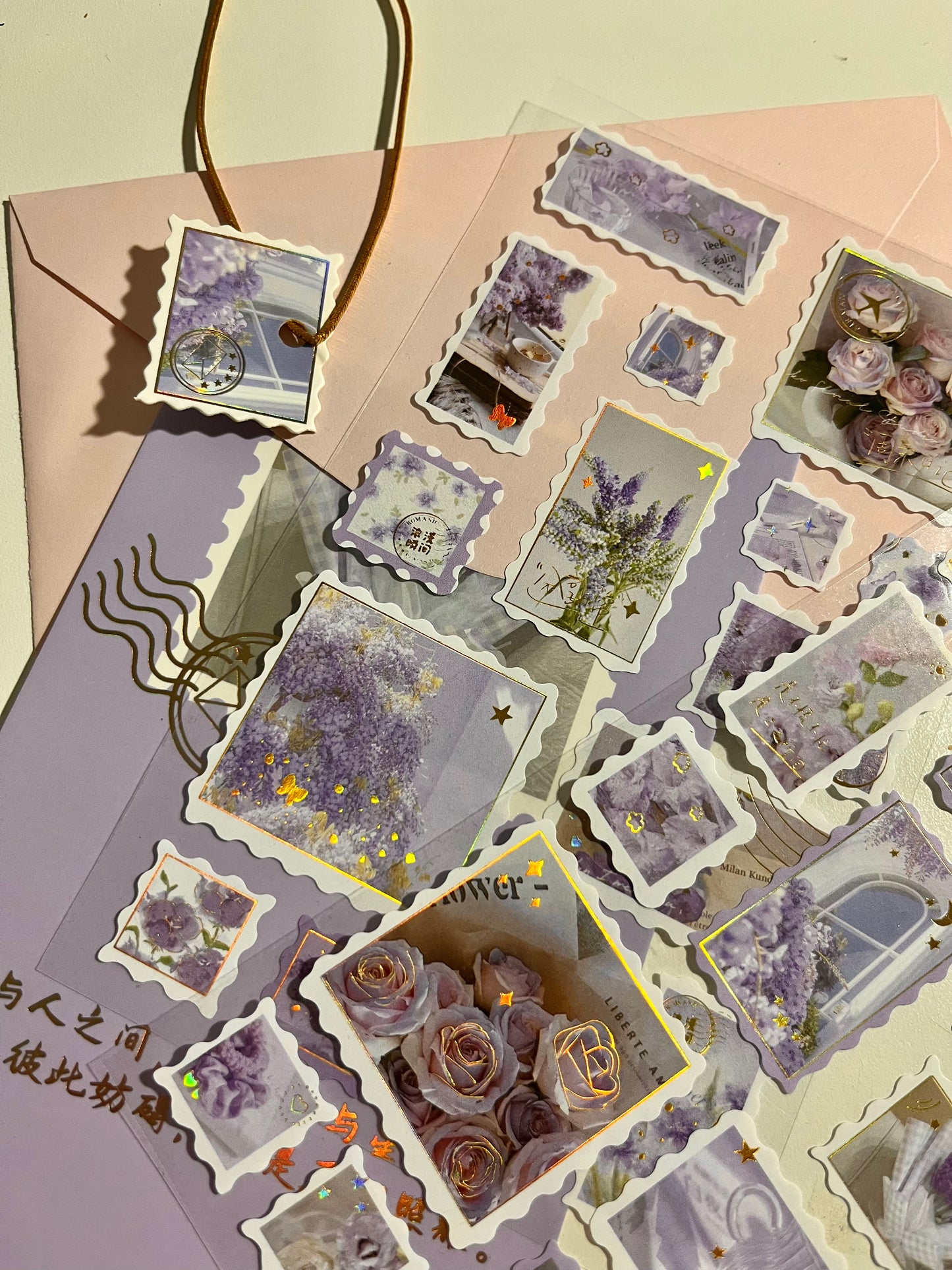 Set Stickers Estampillas Lavanda