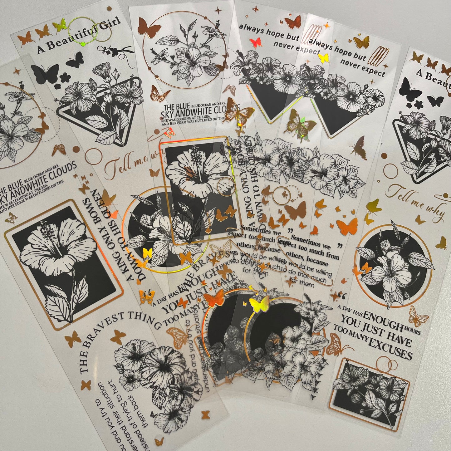 Set 6 Láminas Stickers Impermeables Blooming season