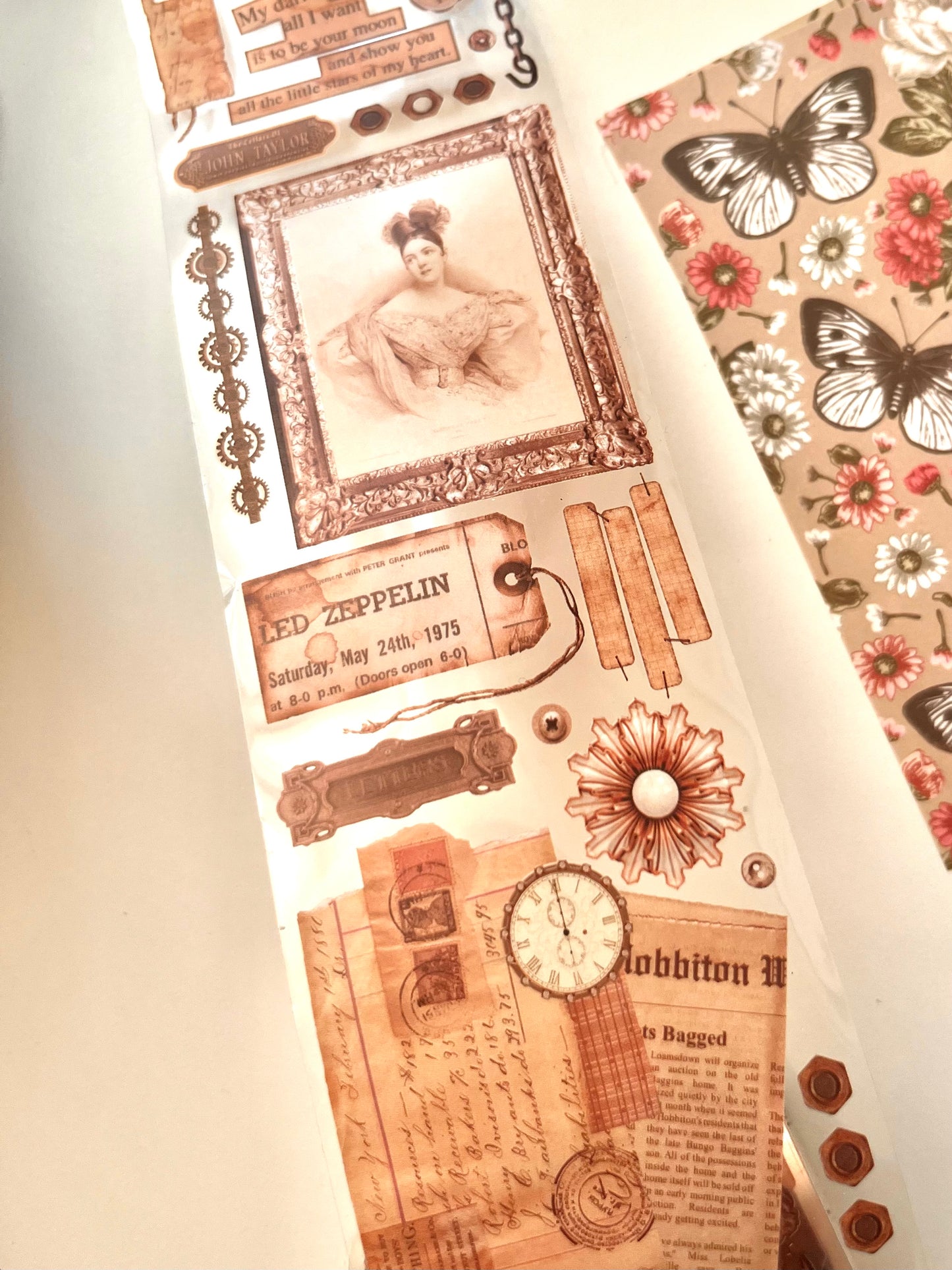 Rollo sticker vintage 2 metros impermeable