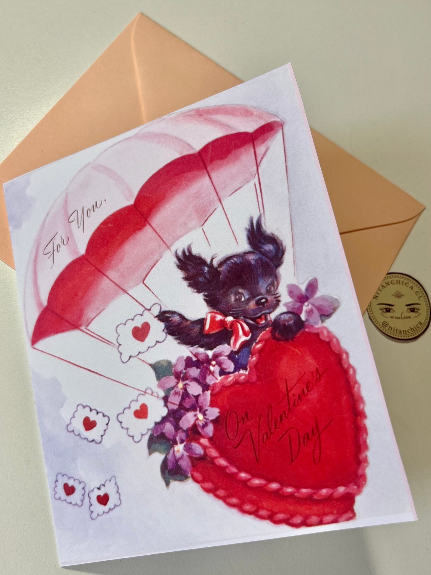 Tarjeta San Valentín Perrito Vintage Ni tan Chica