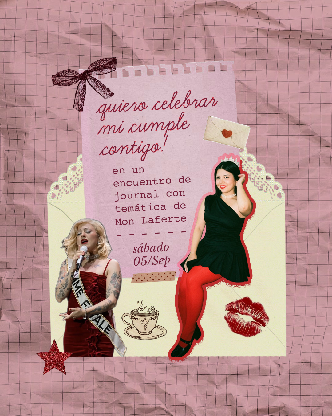 Encuentro de journal Cumple Nacha temática Mon Laferte 🎙️♥️🥀 SÁBADO 05 de Septiembre