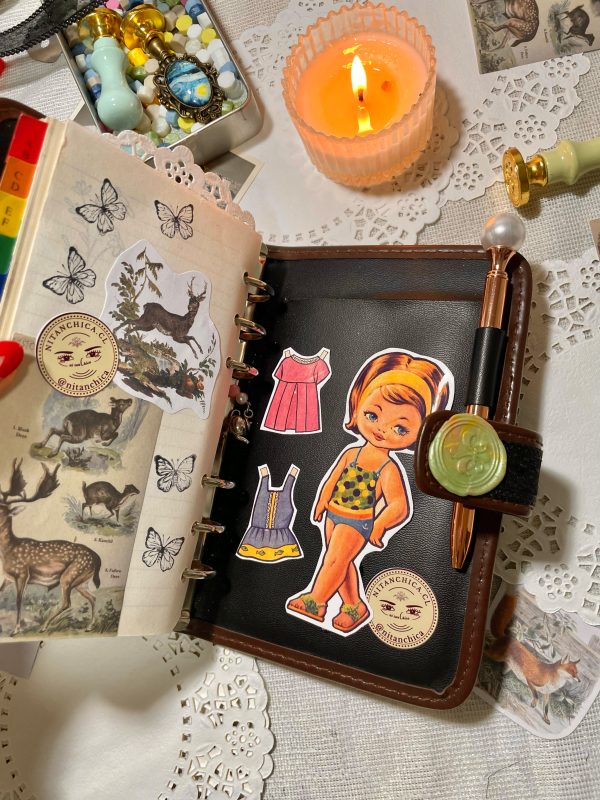Diario / Planner 2003 vintage Intervenido con bolígrafo de perla