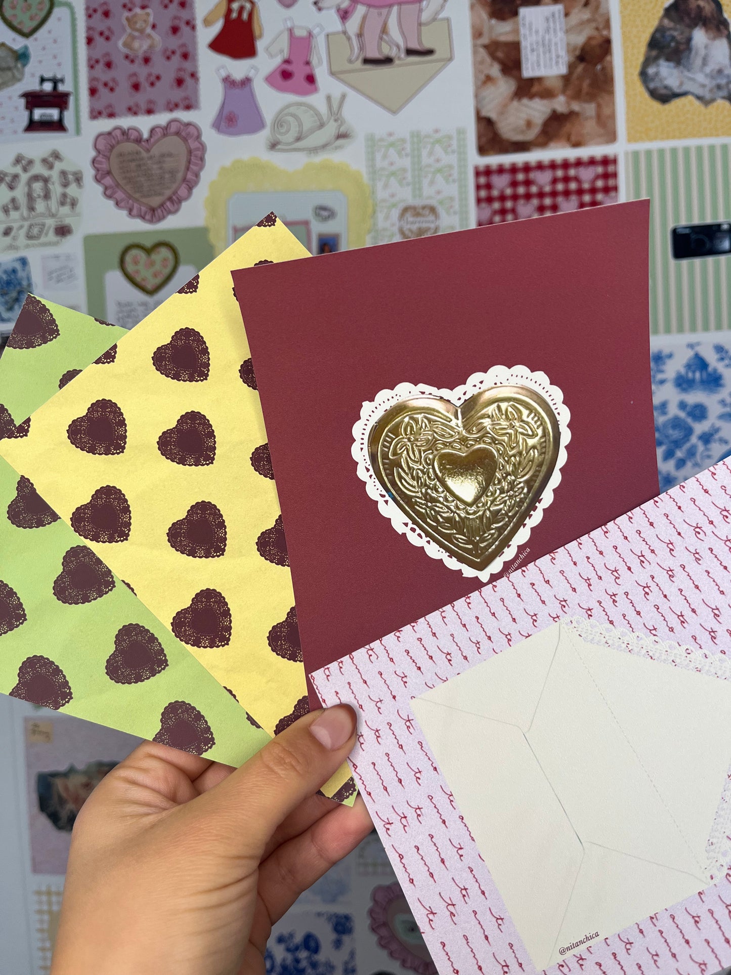 Set Fondos Adhesivos Corazones