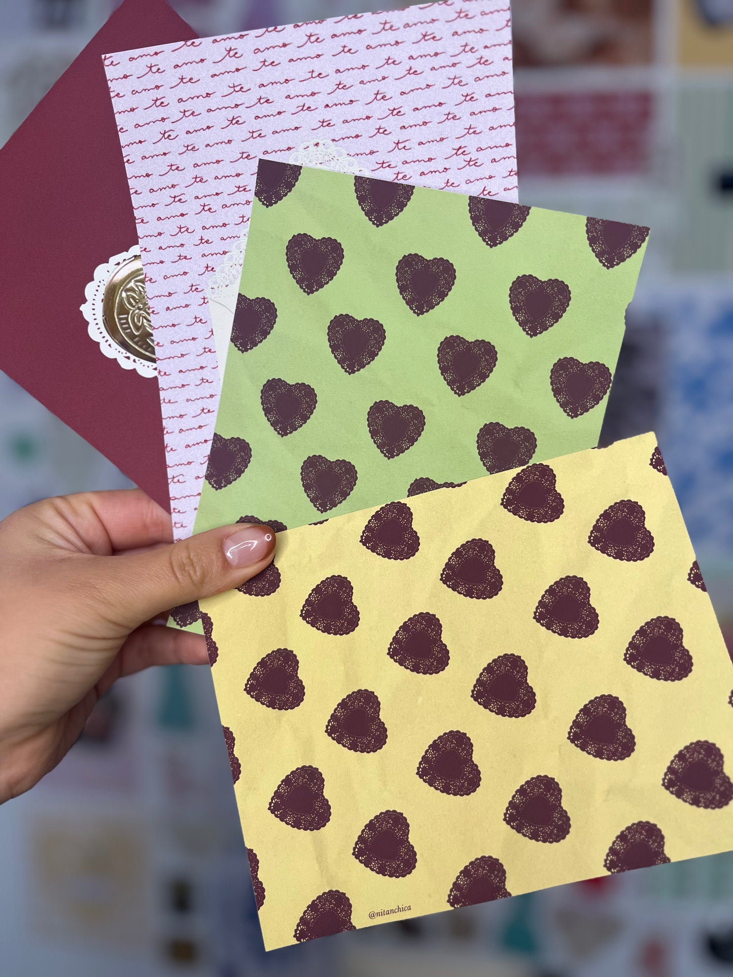 Set Fondos Adhesivos Corazones