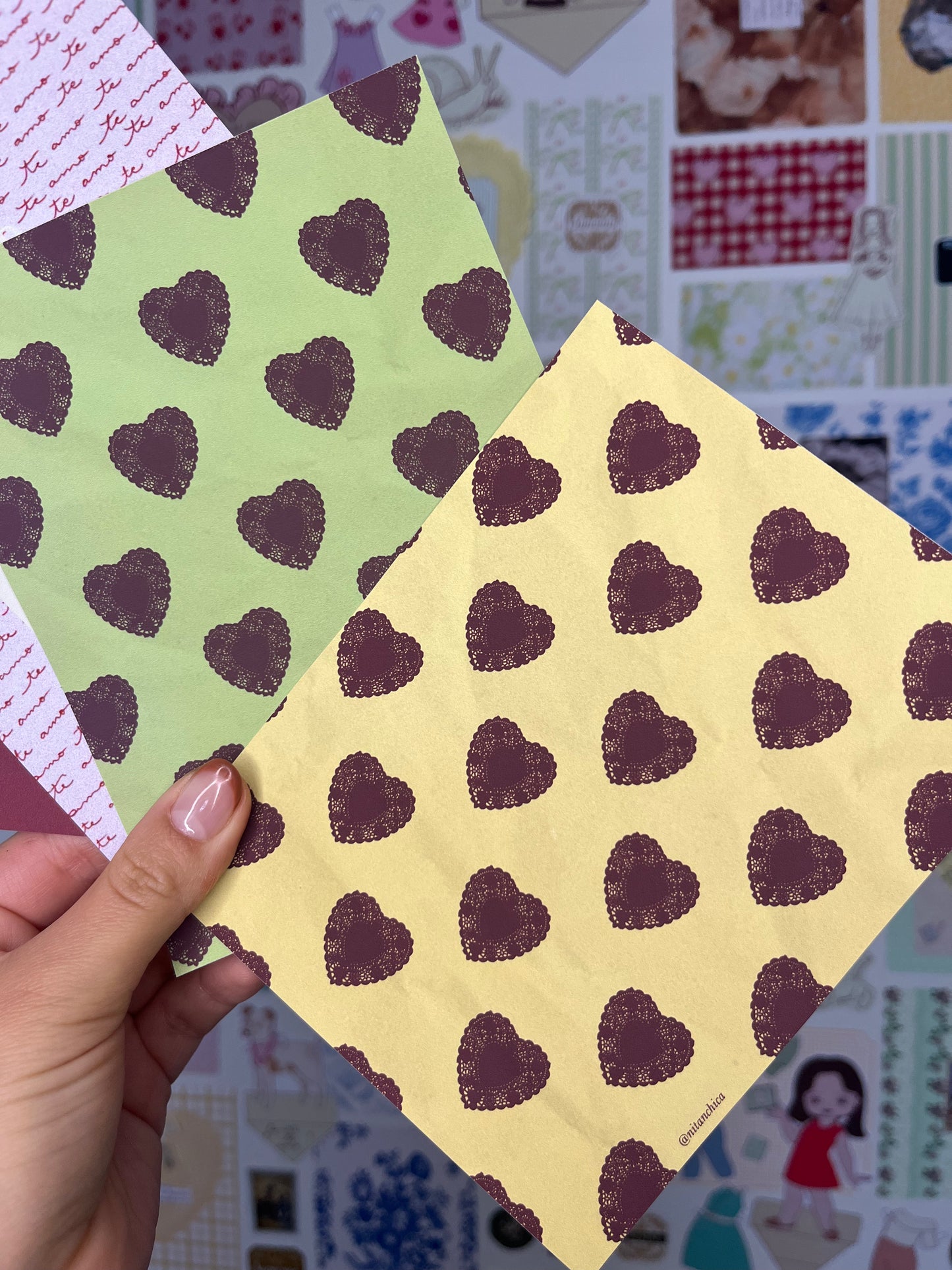 Set Fondos Adhesivos Corazones