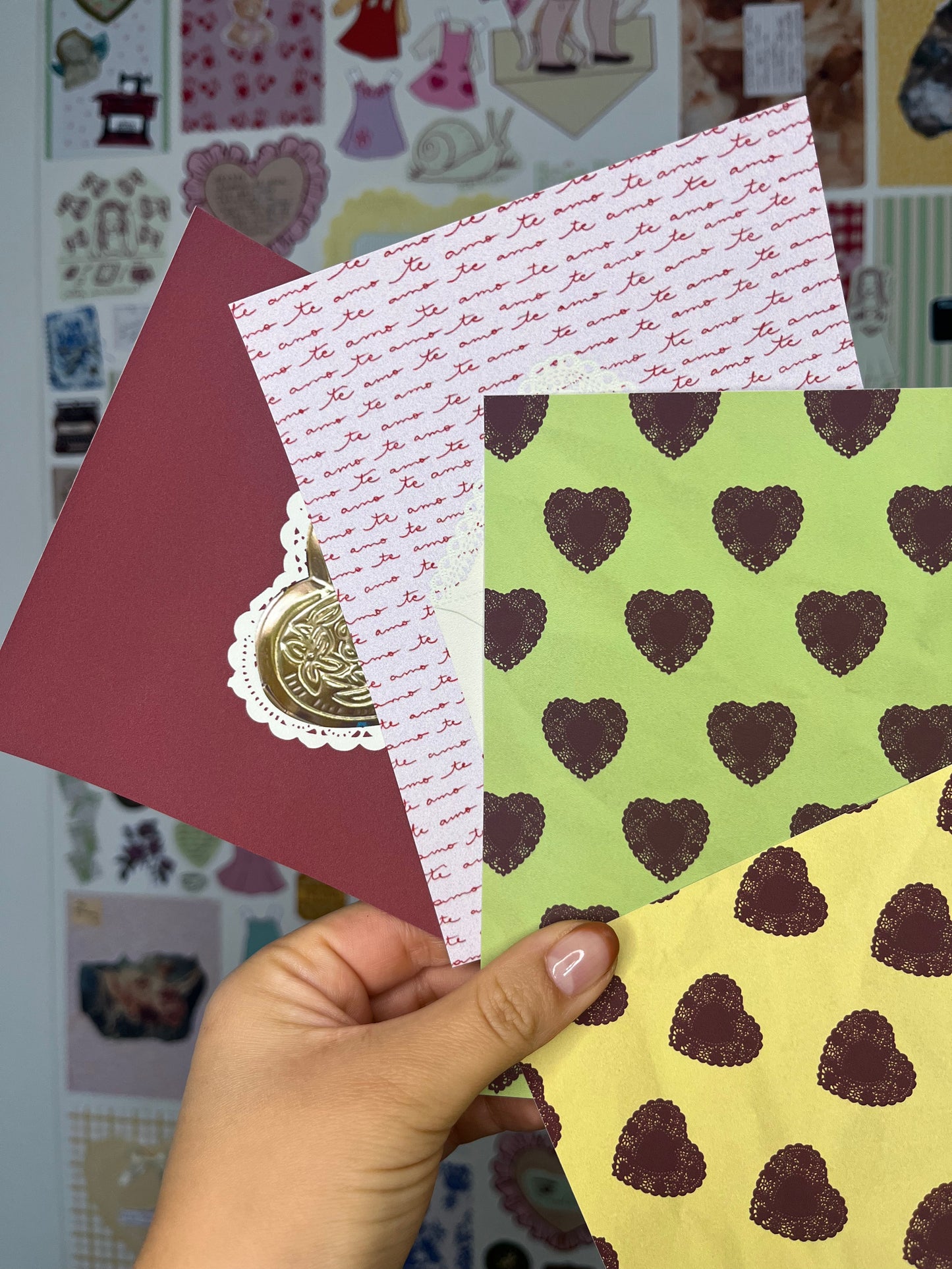 Set Fondos Adhesivos Corazones