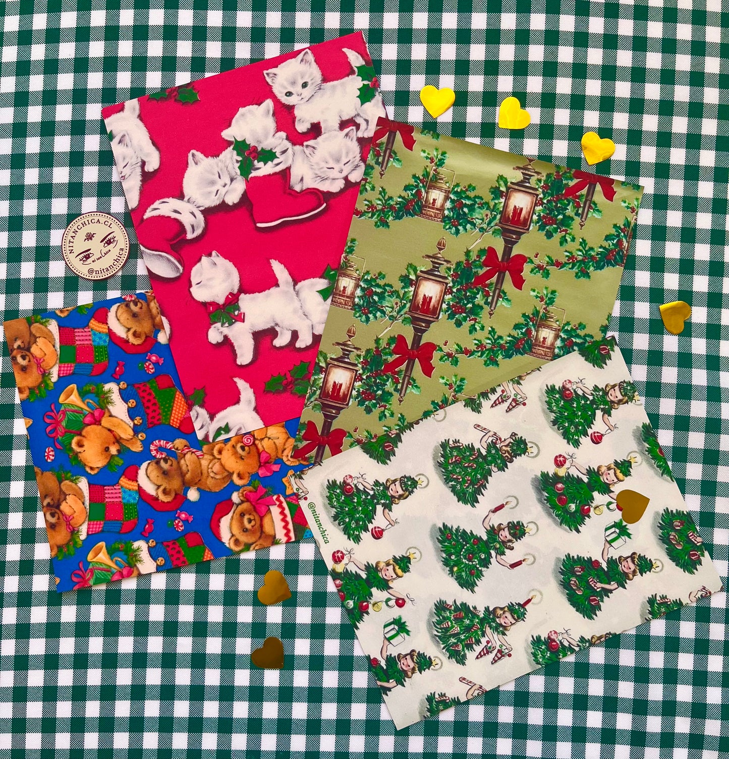 Set Fondos Adhesivos papel de regalo de Navidad