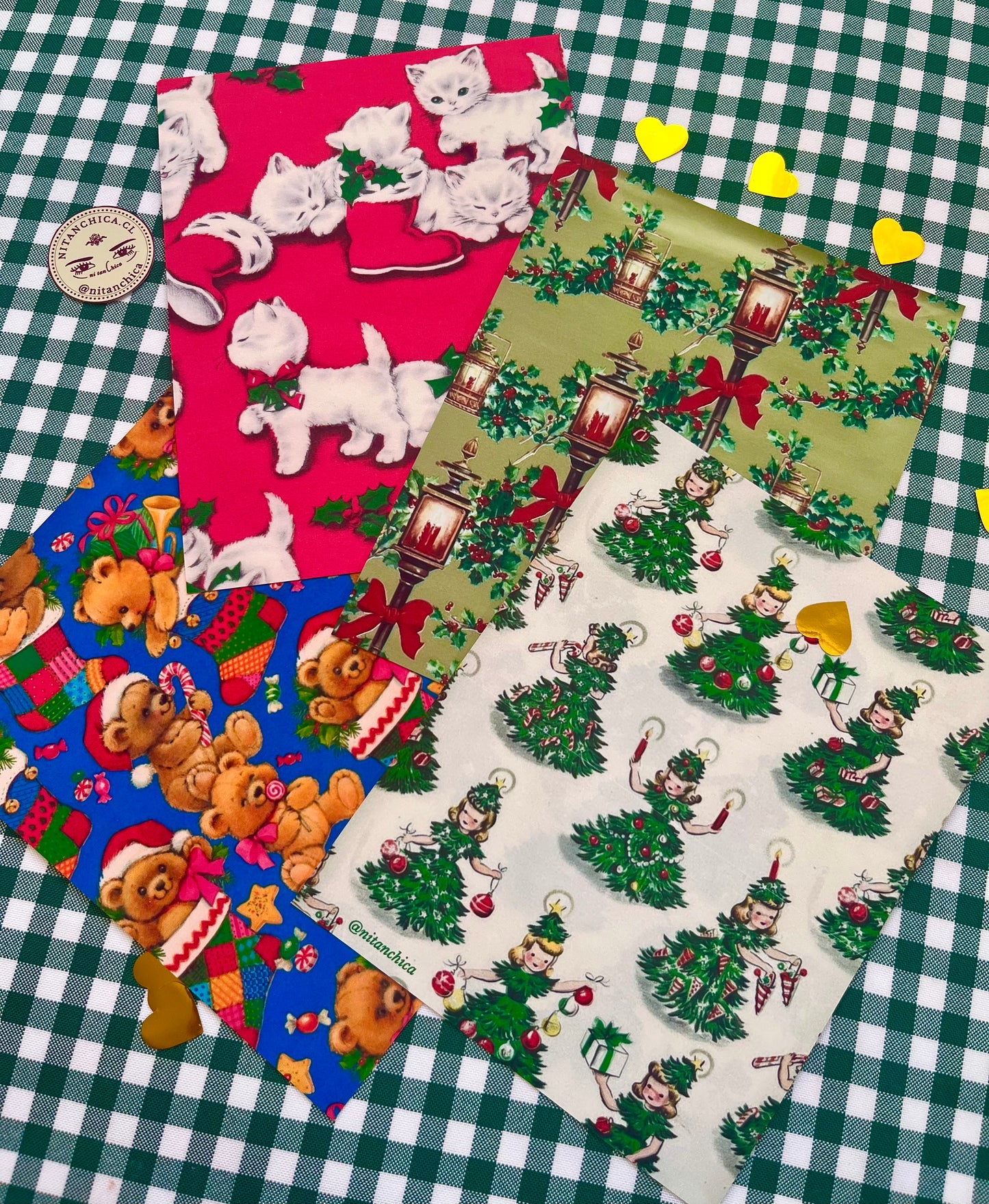 Set Fondos Adhesivos papel de regalo de Navidad