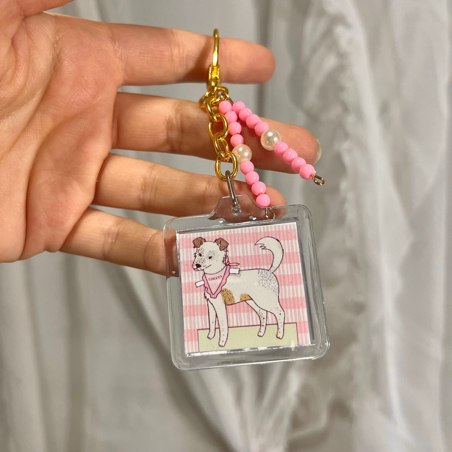 Llavero o charm mini Lunita rosado