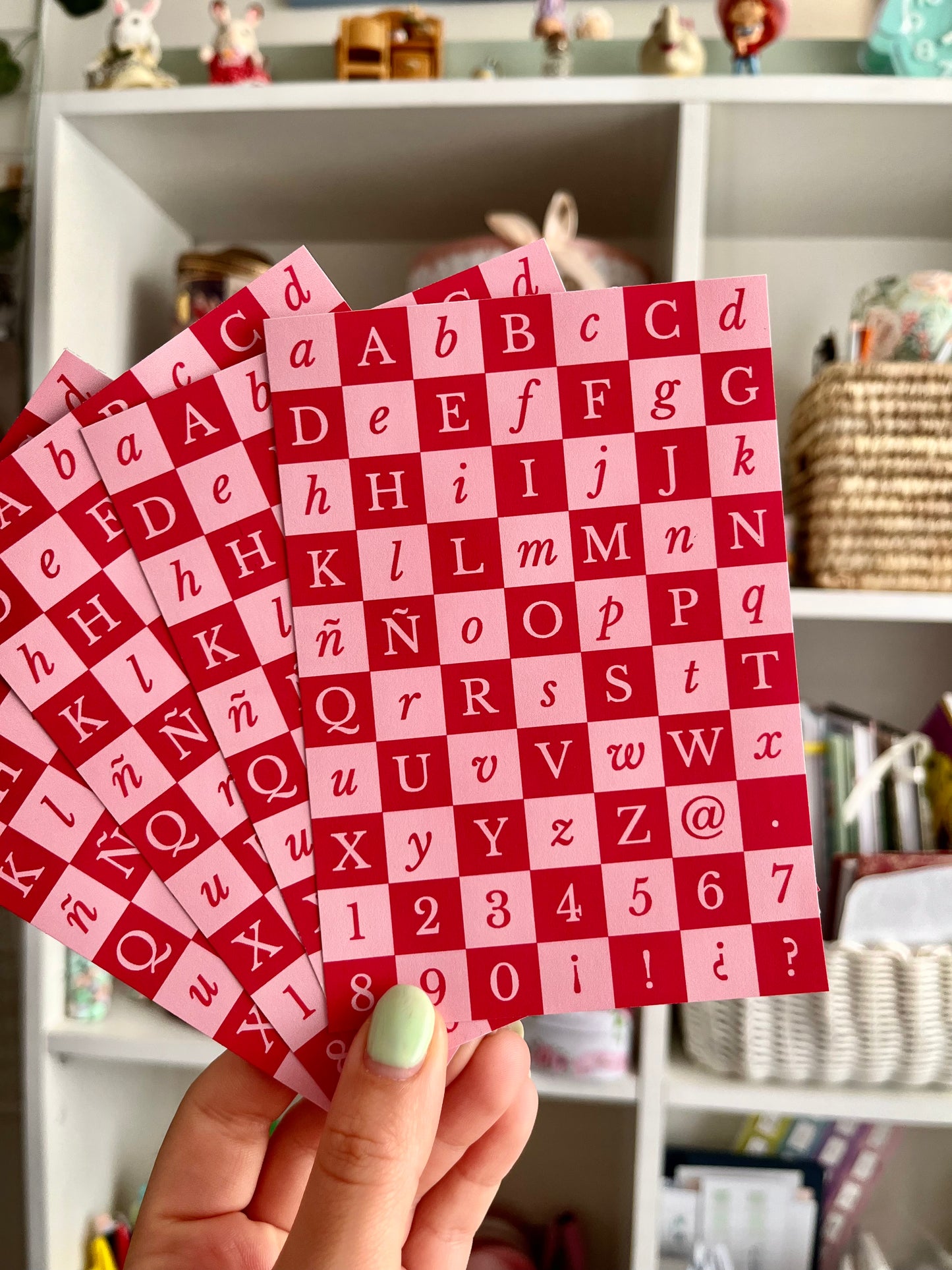 Set láminas adhesivas letritas y números recortables red and pink