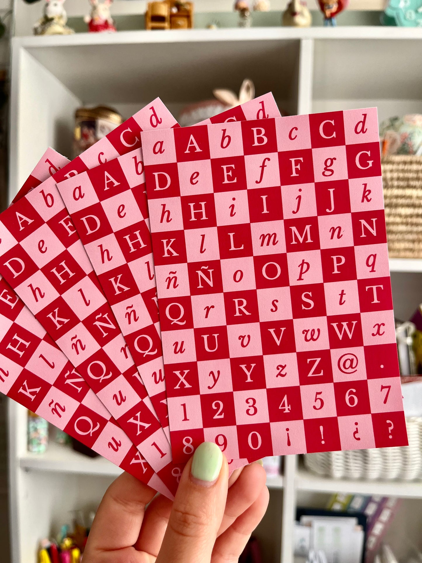 Set láminas adhesivas letritas y números recortables red and pink