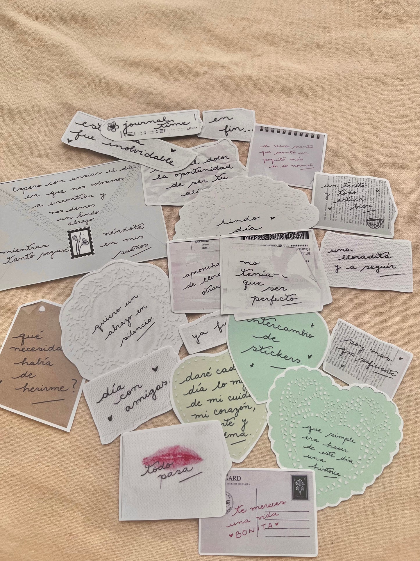 Set 20 stickers pensamientos fugaces