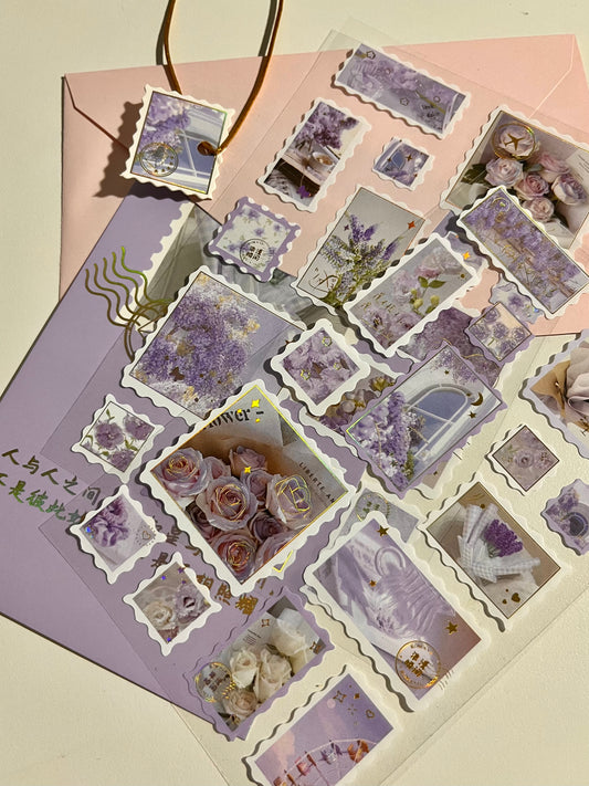 Set Stickers Estampillas Lavanda