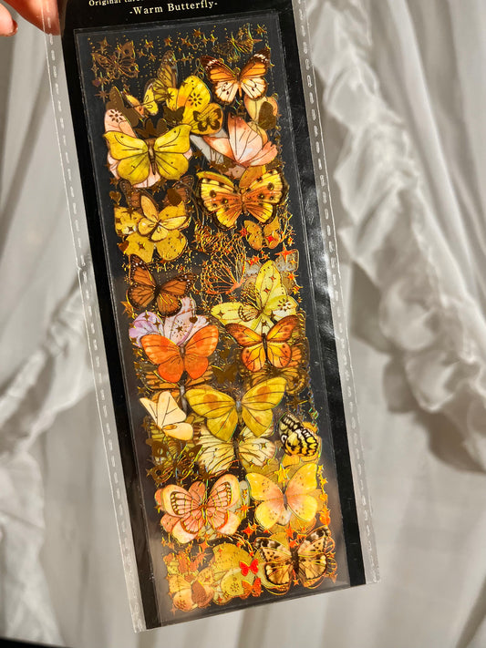 3 Láminas Stickers Mariposas holográficas