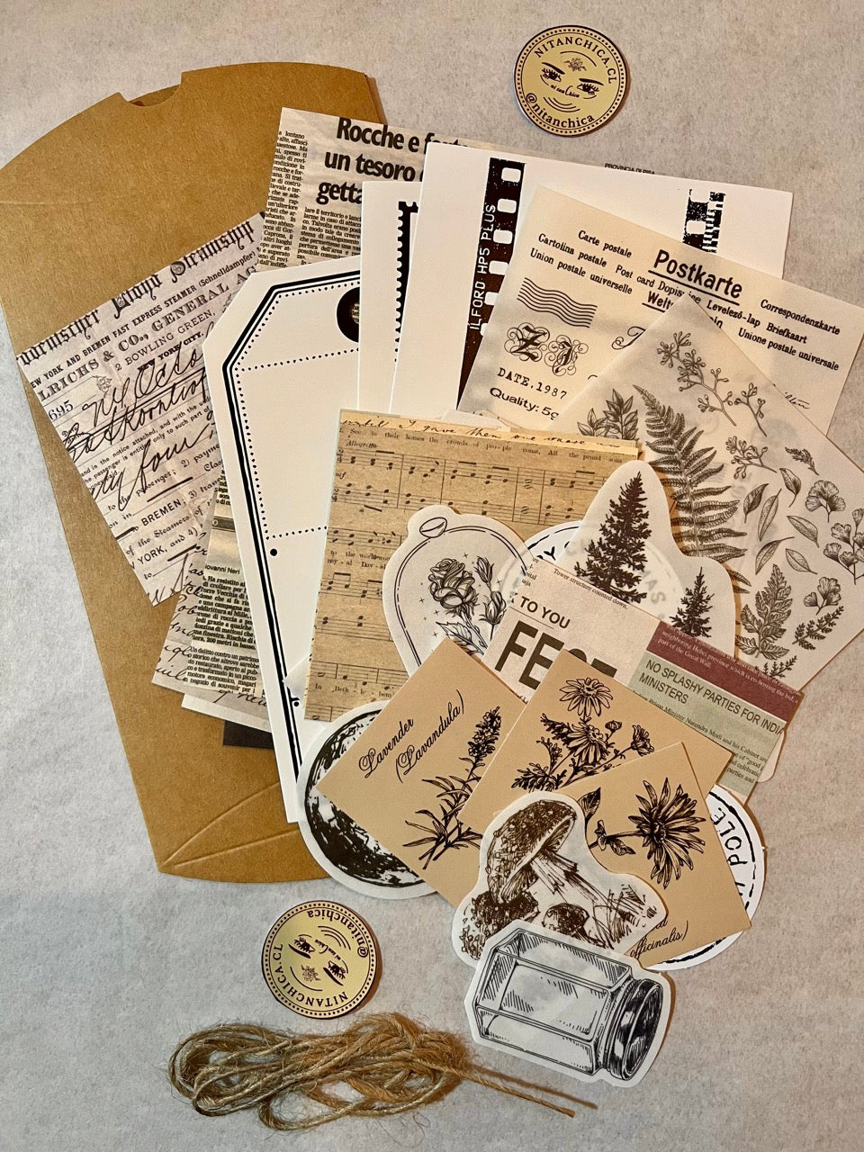 Set Decopapel Vintage 30 piezas