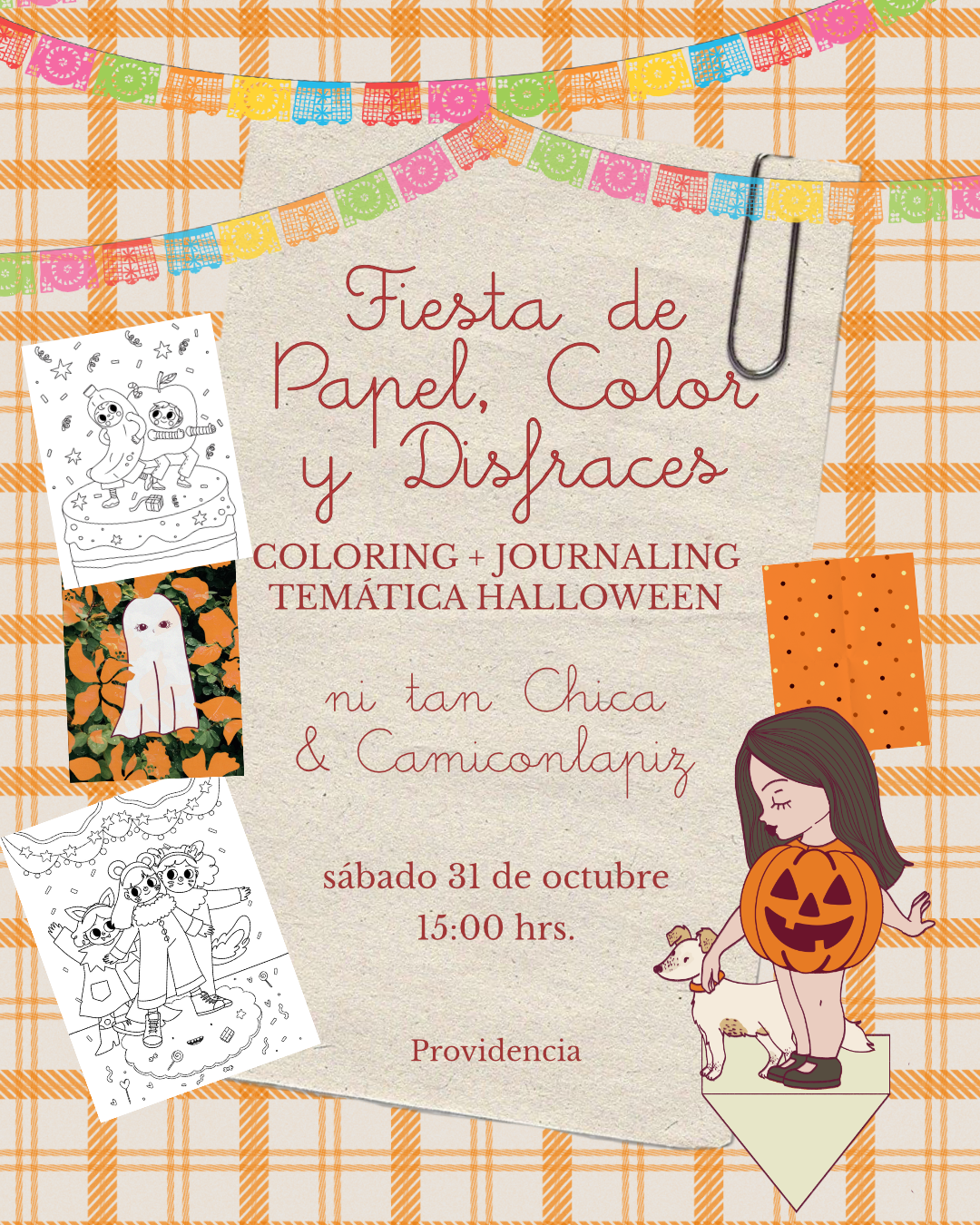 Fiesta de Papel, Color y Disfraces 🎃👻📕🎨 Camiconlapiz & Ni tan Chica | 31 OCTUBRE